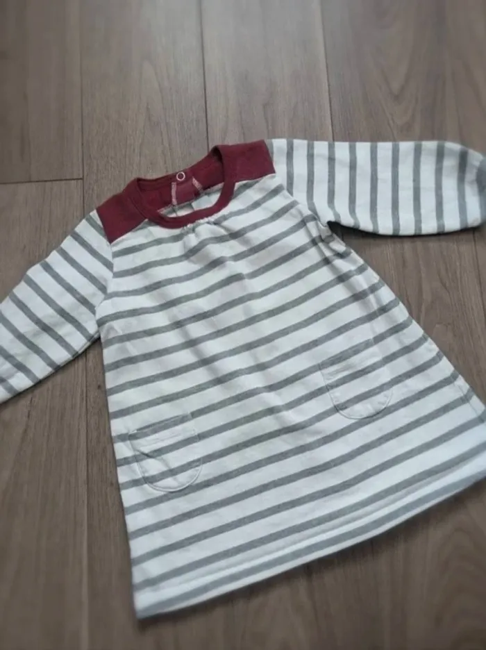 Lot 3 robes marinières petit bateau manches longues - photo numéro 4