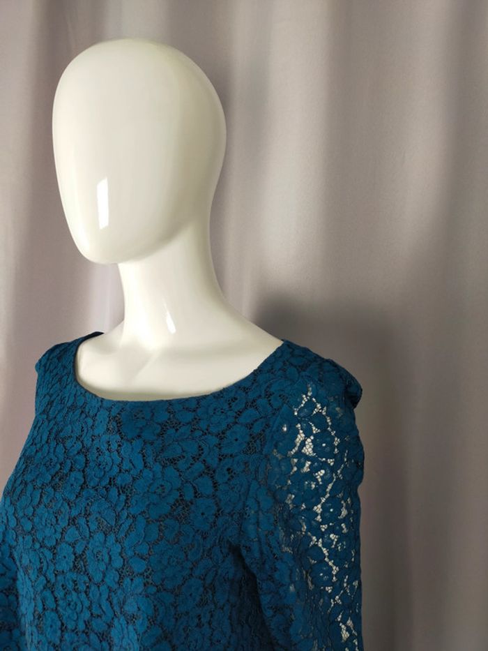Robe en dentelle bleu nuit – Claudie Pierlot (Exclusivité) - photo numéro 6