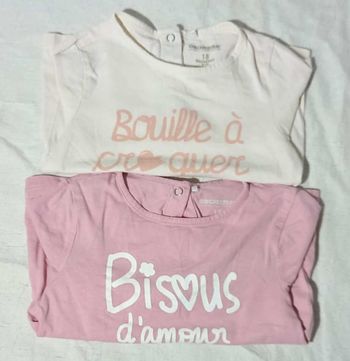 lot de 2 tee shirts roses Orchestra