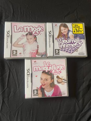 Lot 3 jeux Nintendo DS – Neufs sous blister – Le maquillage / La mode / Le journal intime de Julie