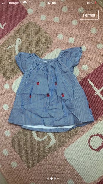 Blouse + Culotte intégrée 9mois p’tit bisou