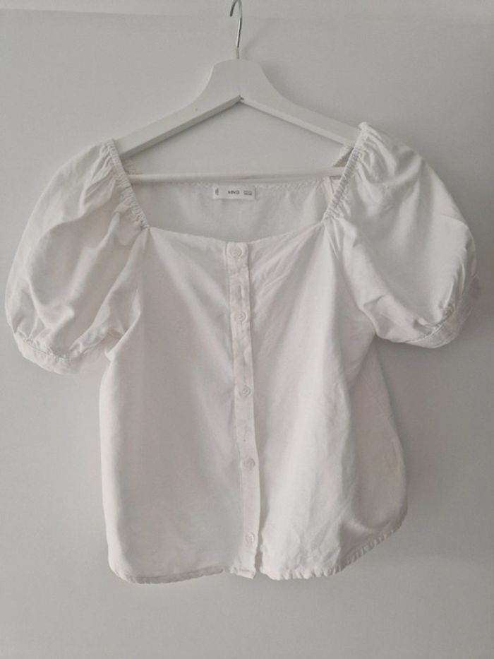 Blouse en lin Mango 13 / 14 ans blanc