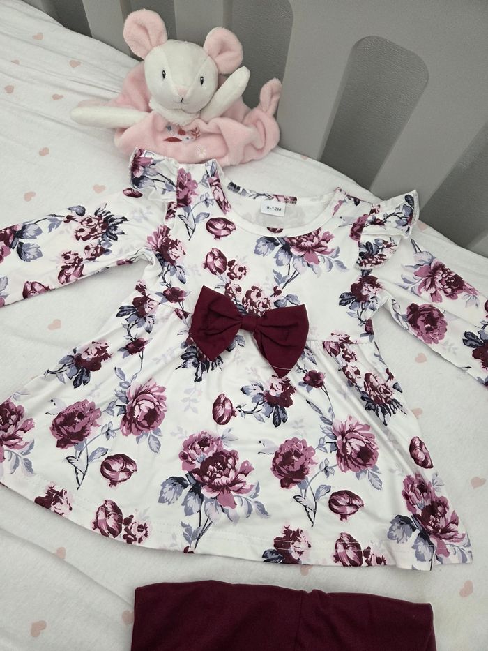 😍 ensemble fille neuf 9 12 mois - photo numéro 2