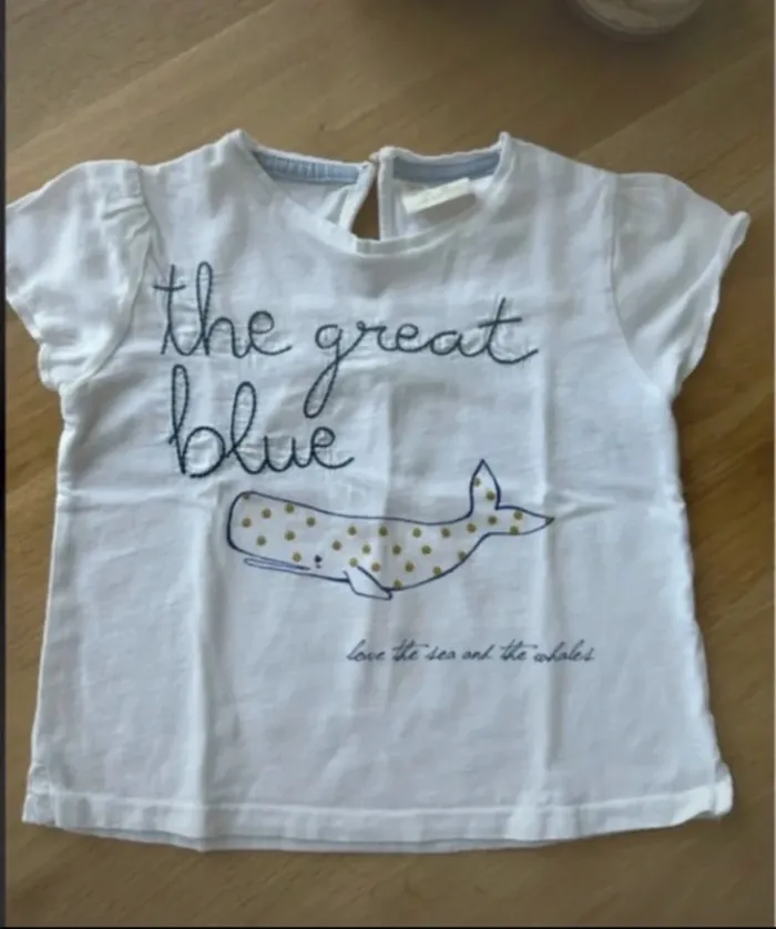 T-shirt blanc Zara fille 12 / 18 mois