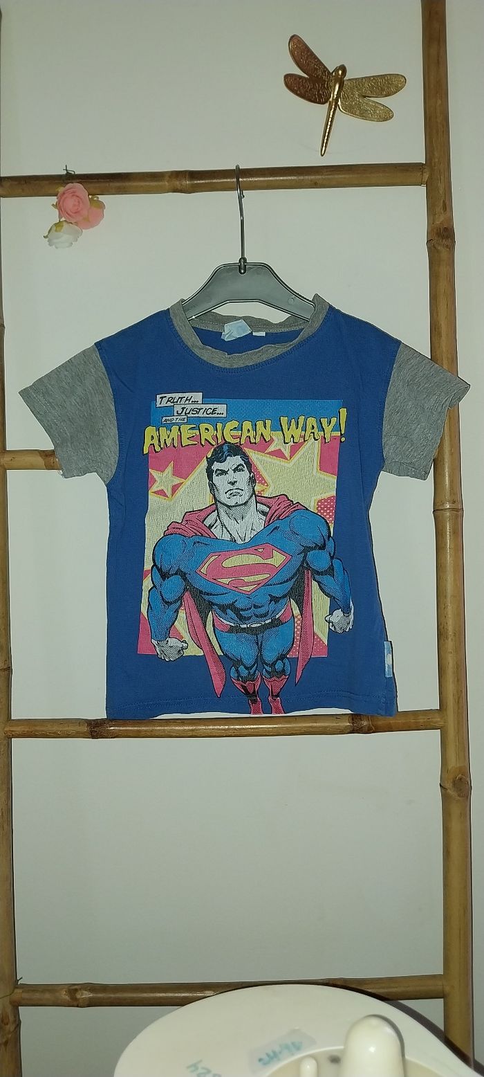 Tshirt Superman by Marvel flocage vintage très bon état 5 ans - photo numéro 2