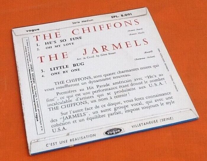 Vinyle 45 tours The Chiffons / The Jarmels He' s So Fine / Little Bug (1963) - photo numéro 2