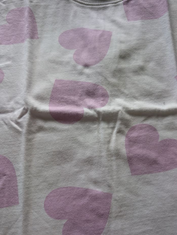 T-shirt MC blanc à gros cœurs lilas - 92 - Zara - photo numéro 2