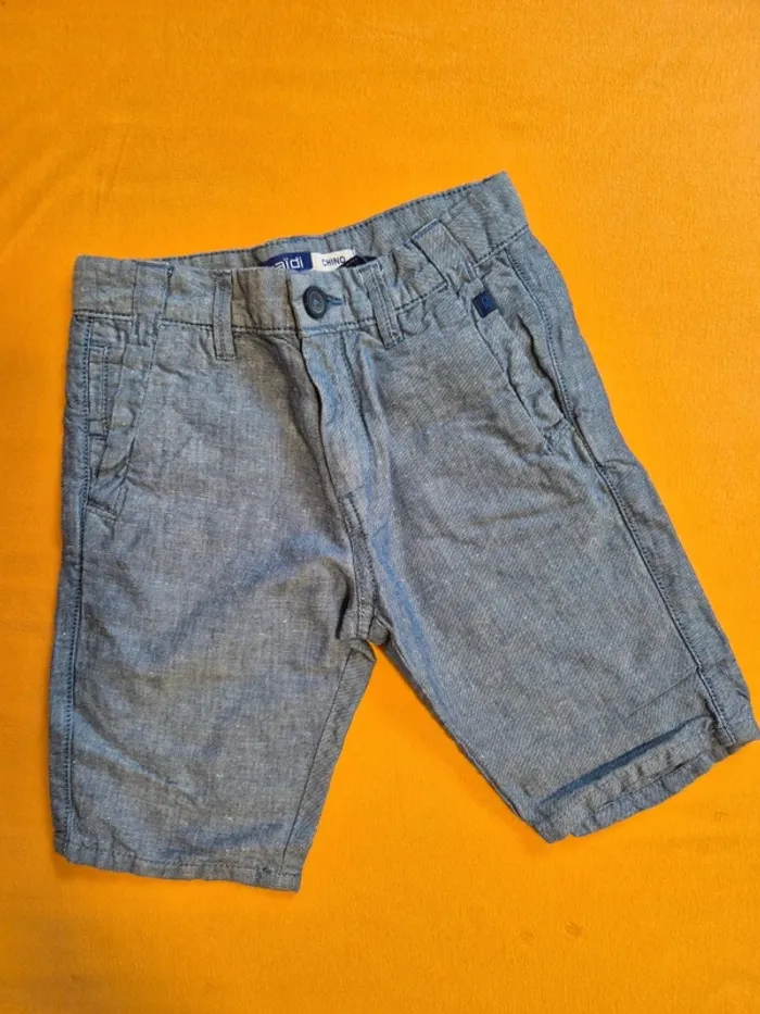 Short garçon Okaïdi chino 6 ans bleu - photo numéro 1