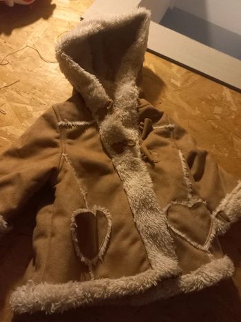 Veste bébé fille effet daim
