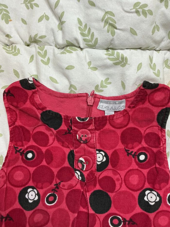 robe sans manches en velours doublé rose à motifs 18 mois  kimbaloo - photo numéro 6