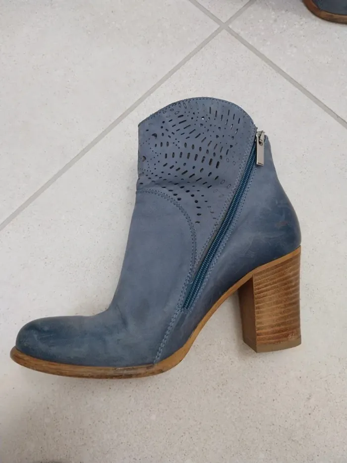 Bottines bleues ajourée Donna Piu' 36 - photo numéro 4