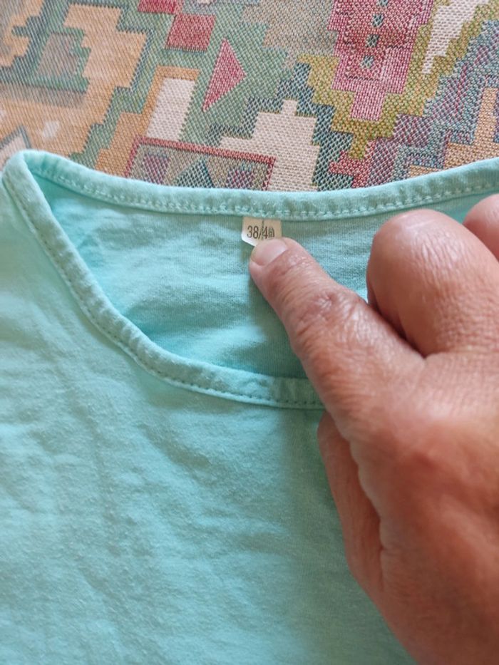 Tee shirt bleu turquoise 38/40 - photo numéro 2