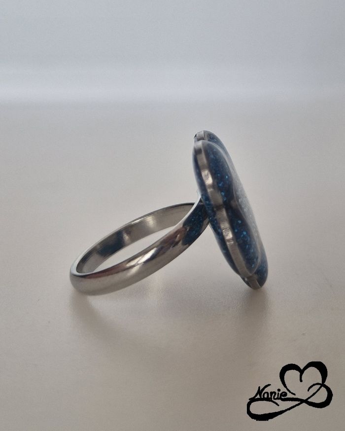 Bague Double Fleur Bleue - photo numéro 6