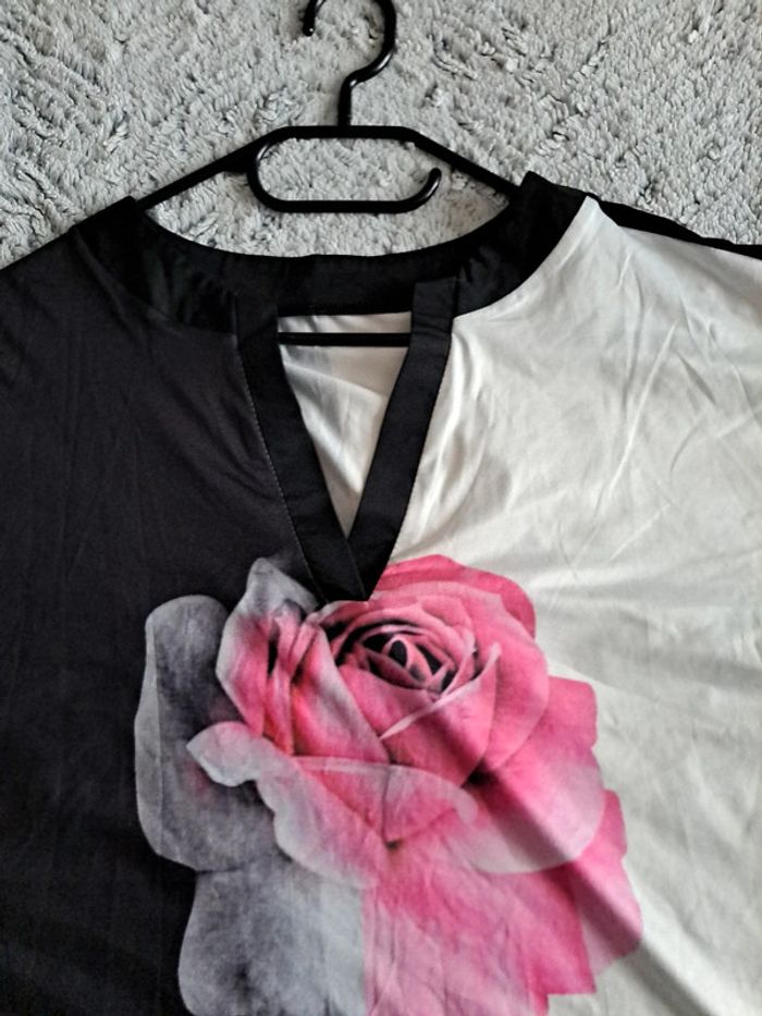 tunique noire et rose