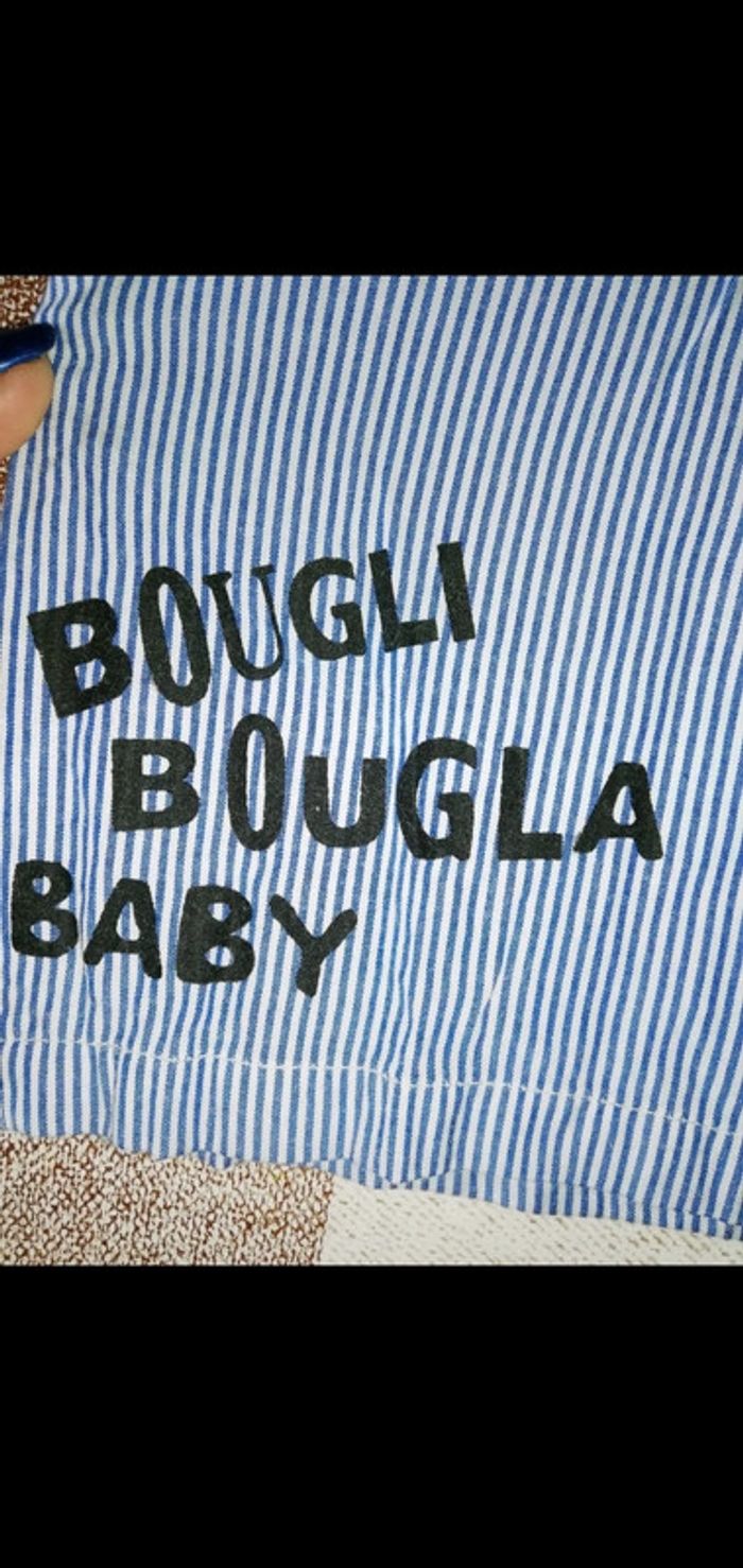 Chemise 12 mois manches longues rayé blanc/bleu - photo numéro 3