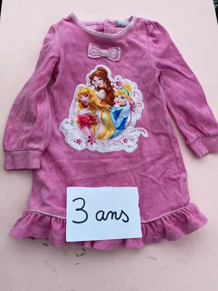 Beau pyjama chemise de nuit velour 3 ans princesse - photo numéro 4