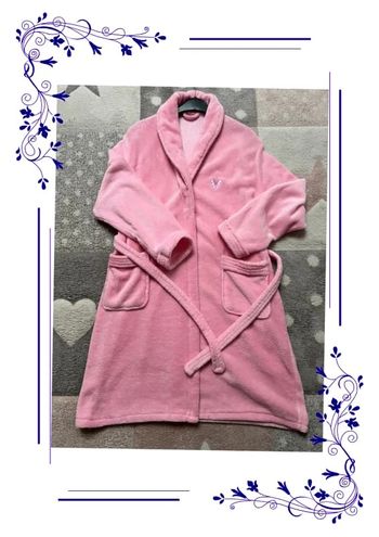 Robe de chambre douce rose papillon M