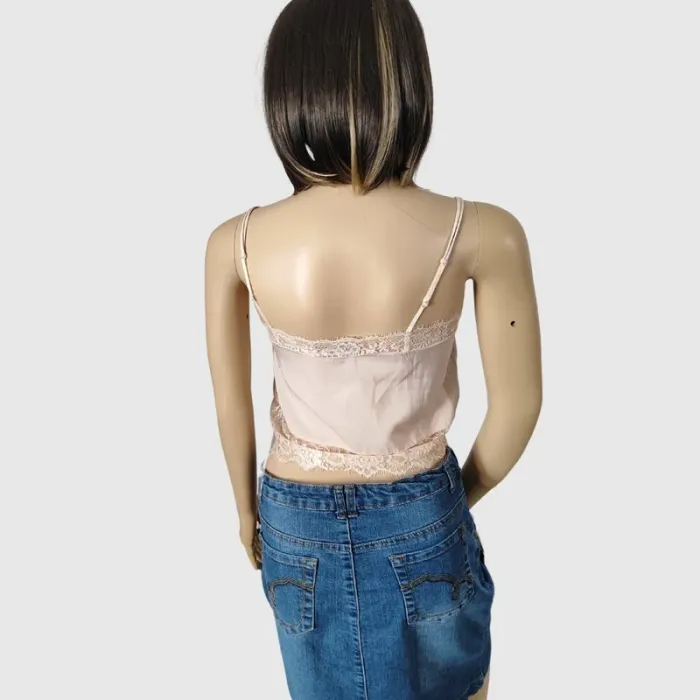 Débardeur Pull & Bear Crème Taille M, Dentelle ! Prix mini ! - photo numéro 4