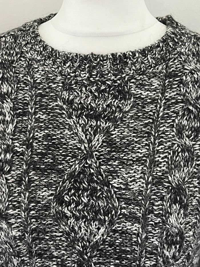 Pull chiné avec mohair gris torsadé Maje M - photo numéro 3