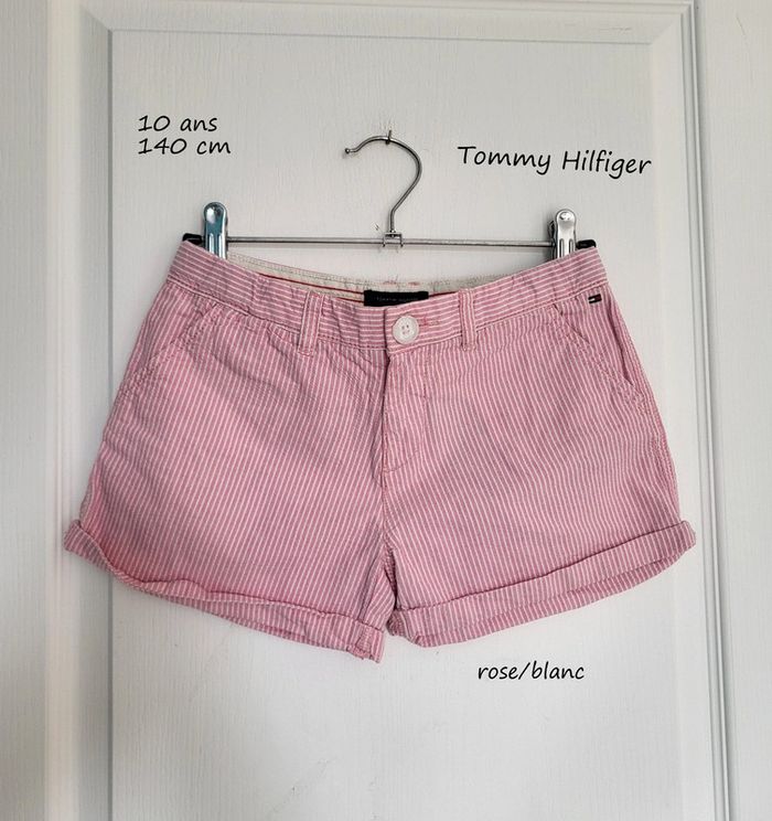 Short à rayures rose Tommy Hilfiger 10 ans