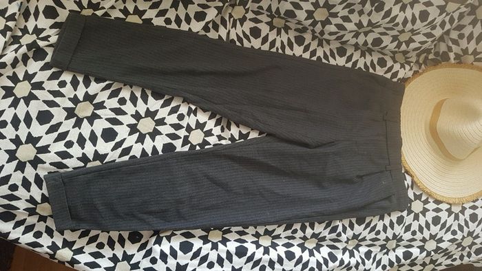 pantalon classique gris a rayure noir - photo numéro 4