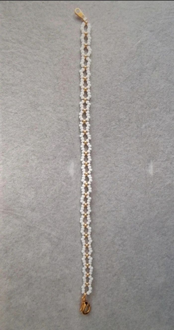 Bracelet thème mariage blanc et doré - photo numéro 5