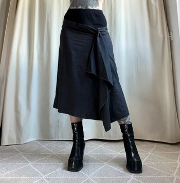 Jupe longue asymétrique bi matière Avant Garde Goth Cop Copine y2k - Taille S/M