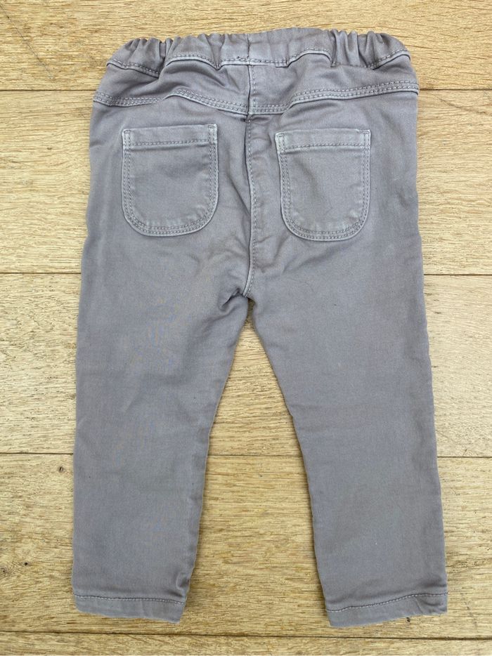 Pantalon gris élastique fille bébé 12 18 mois - photo numéro 2