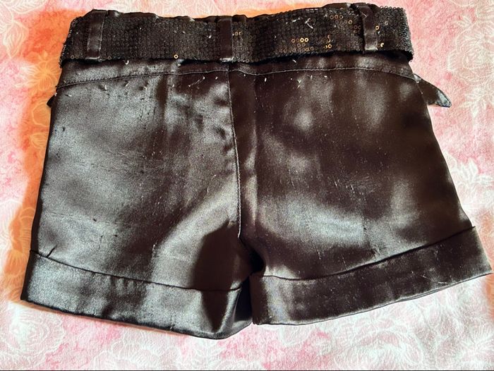 Short festif en satin noir petite fille - photo numéro 6