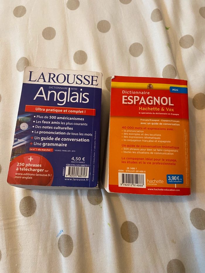 lot de deux dictionnaires espagnol et anglais - photo numéro 5