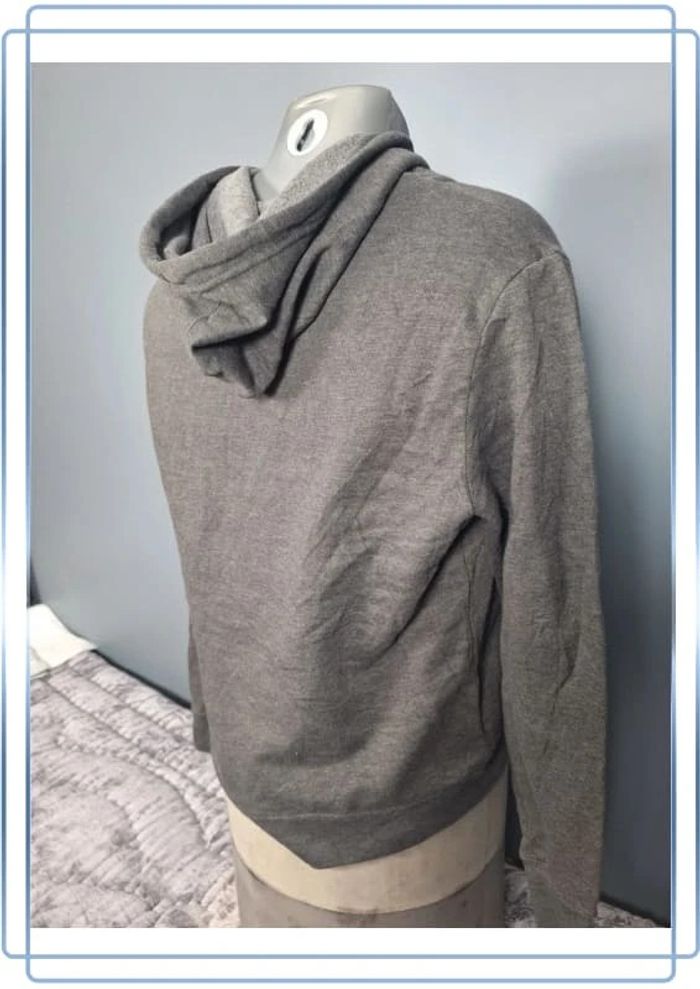 sweat a capuche vintage / Hoodie majestic / homme taille S / gris foncé - sérigraphie - photo numéro 8