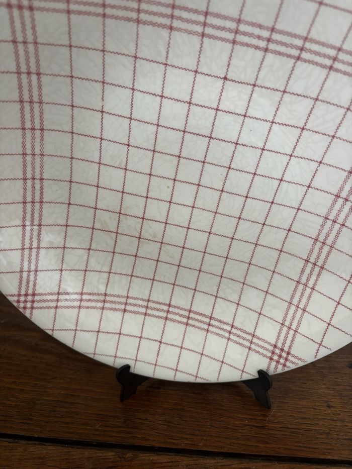 Vintage plat creux gien motif torchon - photo numéro 6