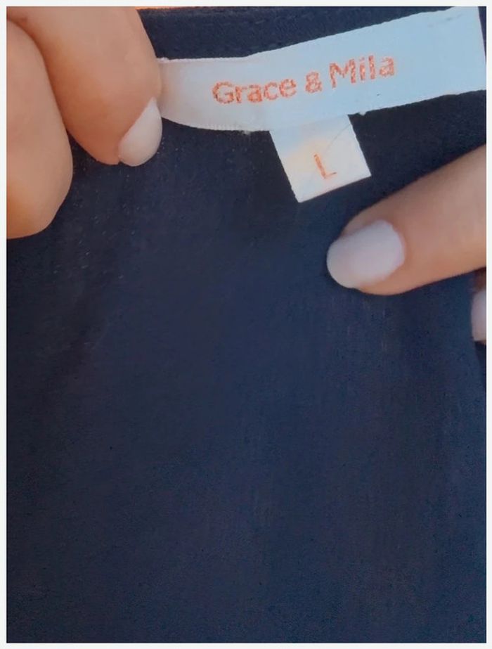 Blouse bleue marine taille L - Grace & Mila - parfait état - photo numéro 5