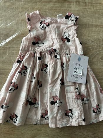 Robe rose pois Minnie H&M t.24m