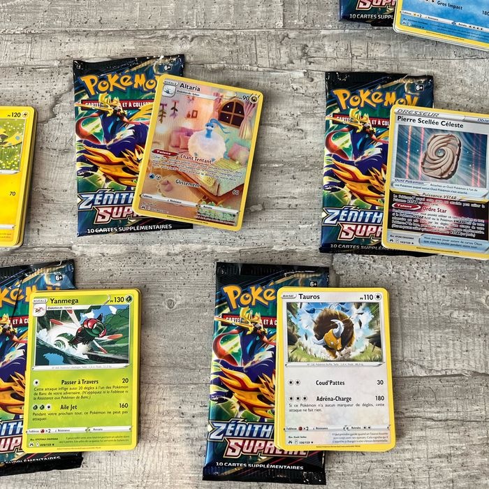 Lots de 11 booster Pokémon Zénith Suprême - Ouvert / Complet Français - photo numéro 2