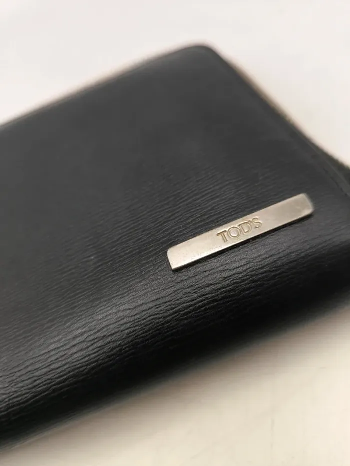 Portefeuille porte monnaie cuir noir Tod's - photo numéro 2