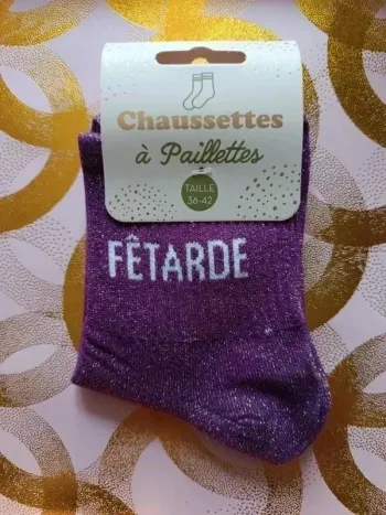 Chaussette à paillettes message