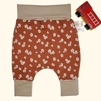 Jolies marguerites - Pantalon évolutif 100% Jersey -  9-18  mois