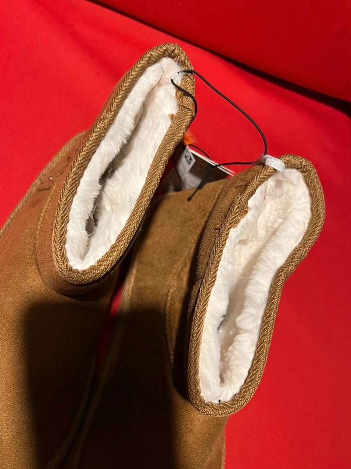 Chaussons pantoufles bottines boots femme 40 marron fourrées neuf - photo numéro 5
