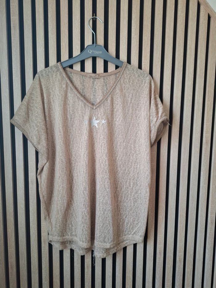 Blouse fluide beige Taille unique