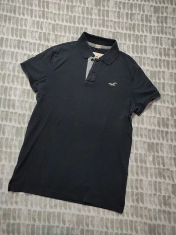 Tee-shirt polo manches courtes noir Hollister taille S 36