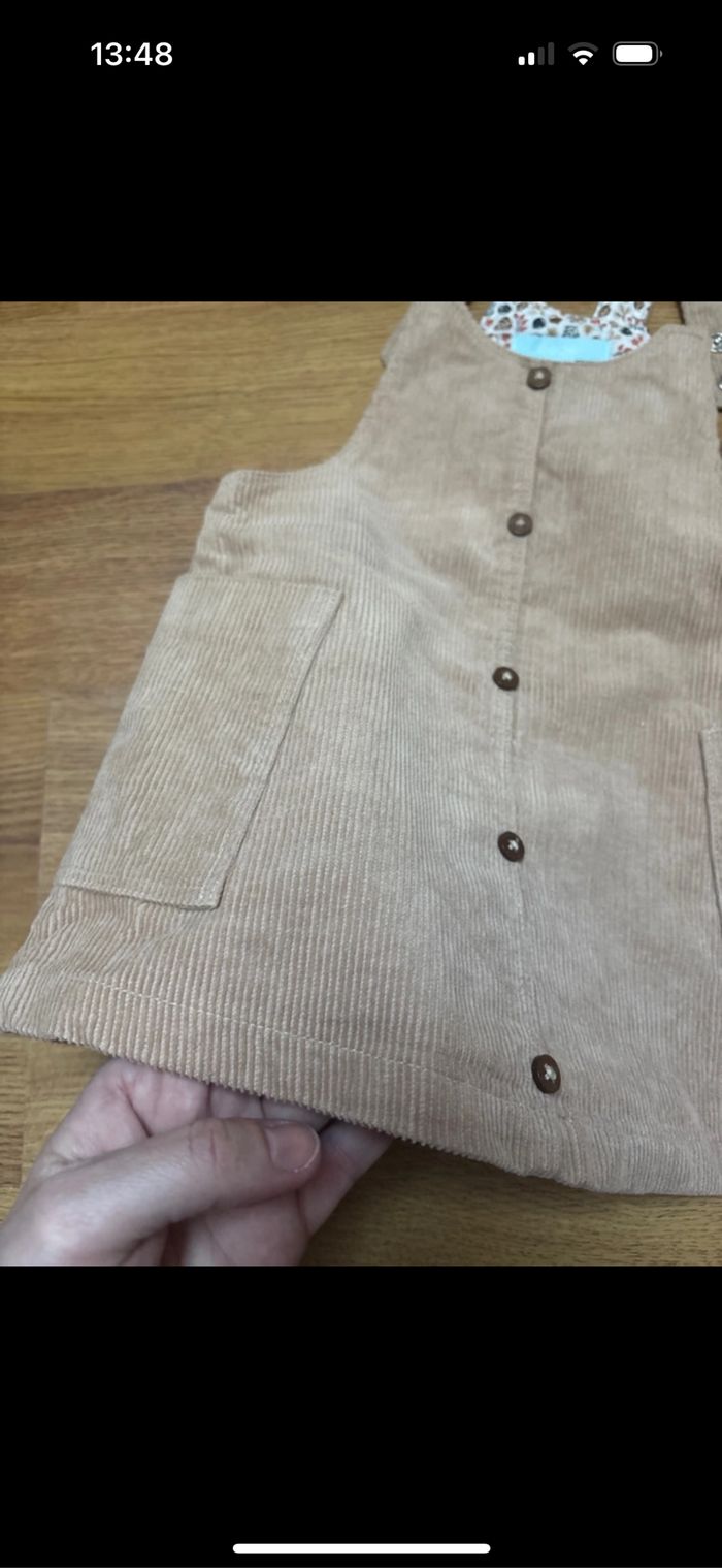 Robe à bretelles bébé fille obaibi 12 mois neuf - photo numéro 6