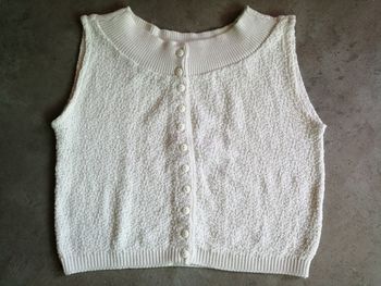Pull sans manches en coton blanc