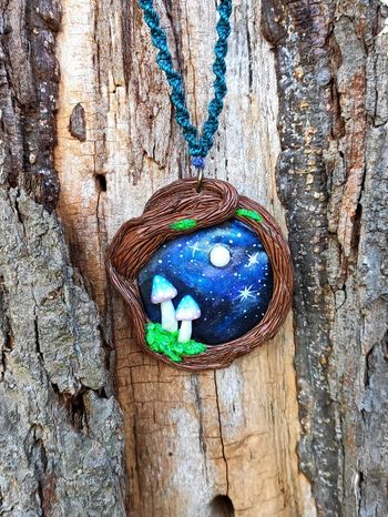 Collier champignon féerique fait main 