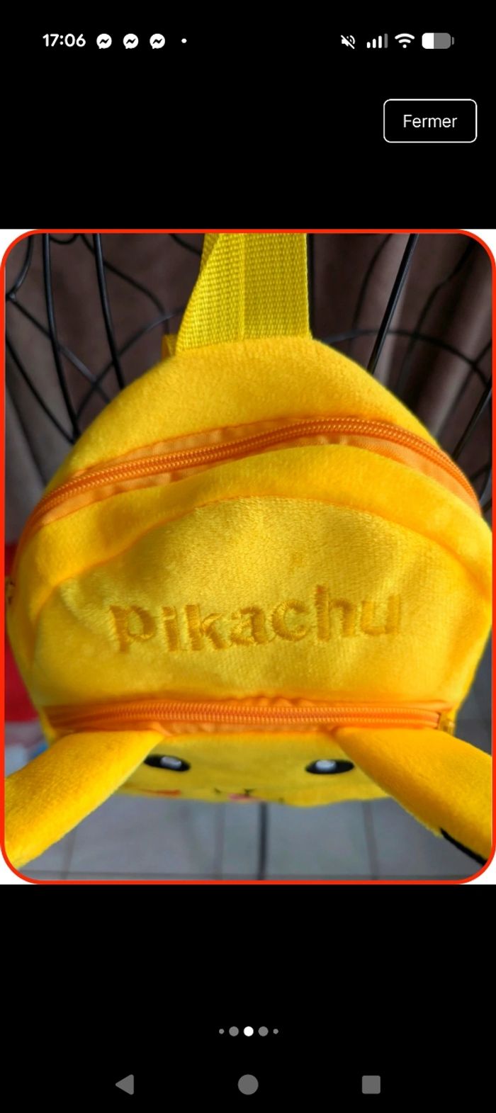 Sac à dos Pikachu en peluche – NEUF - photo numéro 4