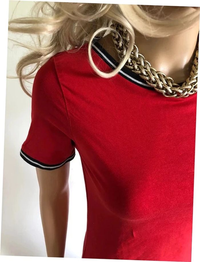 Robe rouge à manches courtes JBC taille XS bon état - photo numéro 5