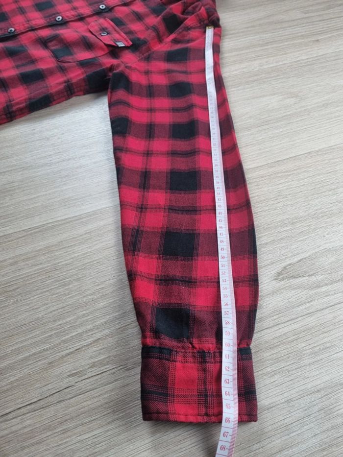 Chemise à carreaux rouge Homme H&M Taille M - photo numéro 6