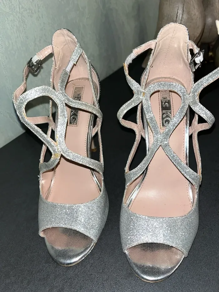 Chaussures hautes argentées - photo numéro 2