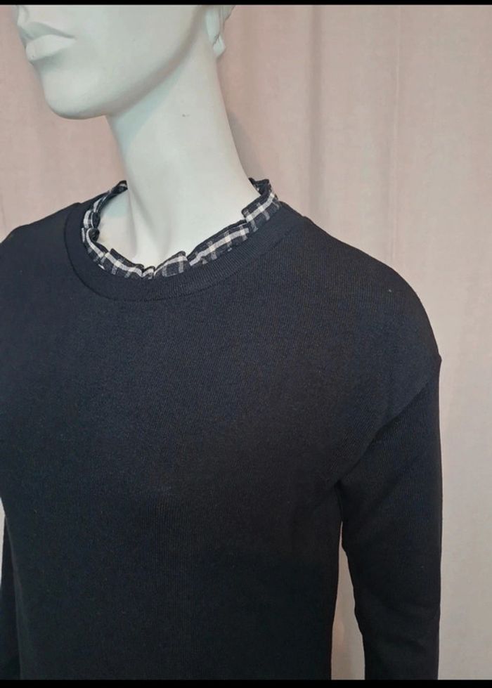 Pull noir effet chemise - photo numéro 3