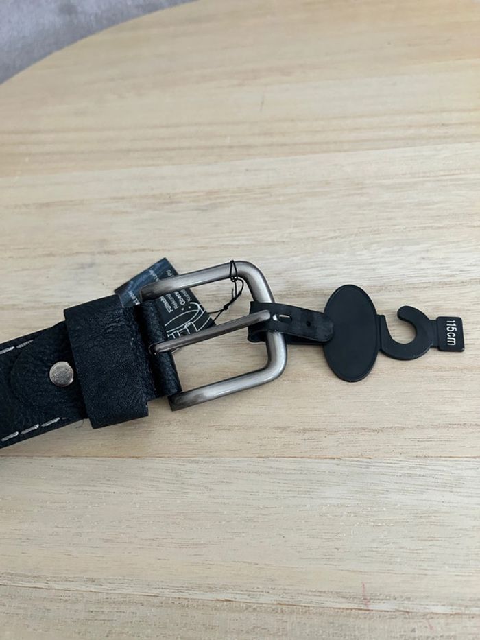 Ceinture en cuir noir taille 115 cm - photo numéro 3